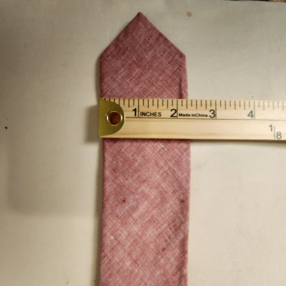 J.Crew Mens Tie 100% Linen Faded Orange Coral Salmon Handmade In USA Summer 58